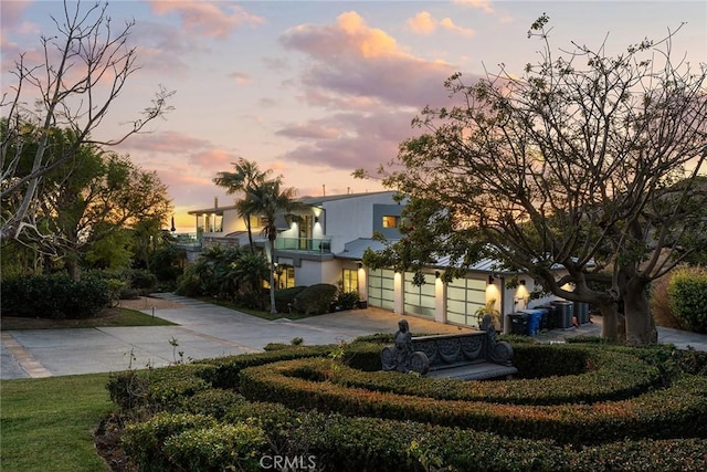 contemporary home featuring a balcony