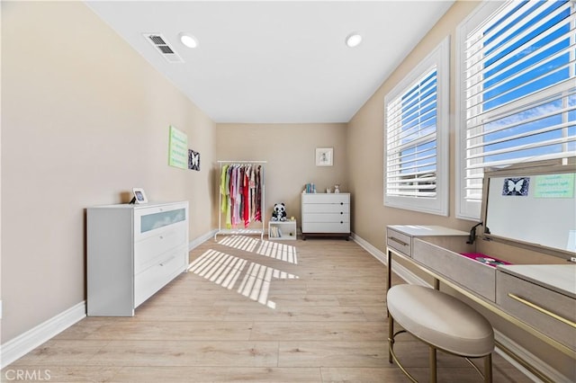 bedroom featuring light hardwood / wood-style floors