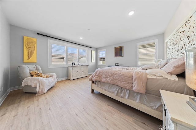 bedroom featuring light hardwood / wood-style floors