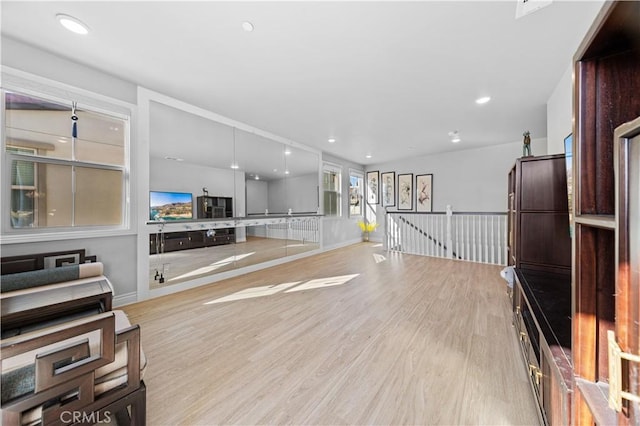 living room featuring light hardwood / wood-style flooring