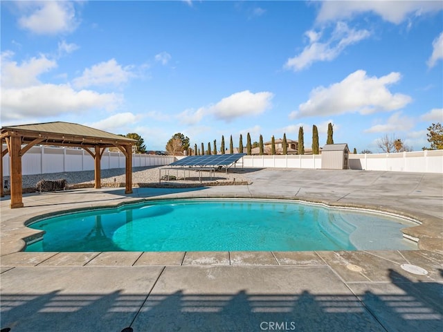 view of pool with a gazebo