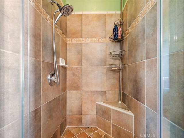 interior details with tiled shower