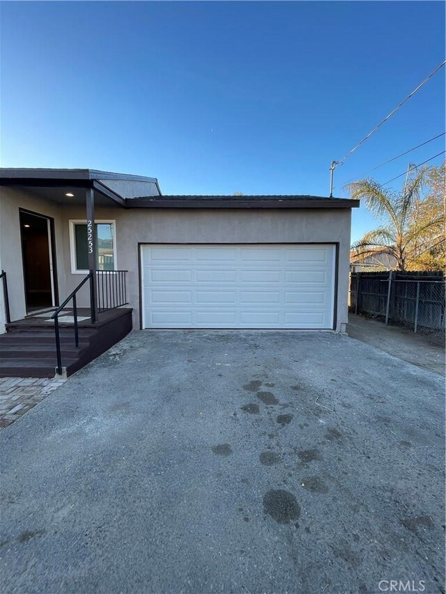 view of garage