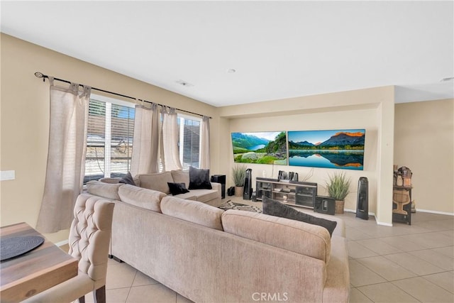 view of tiled living room