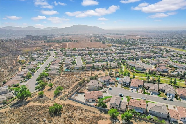 drone / aerial view with a mountain view