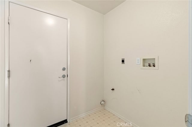 clothes washing area featuring hookup for an electric dryer, hookup for a gas dryer, and hookup for a washing machine