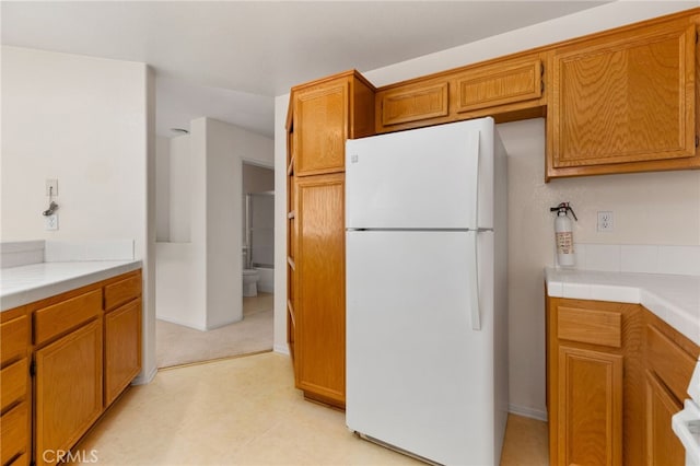 kitchen with white refrigerator