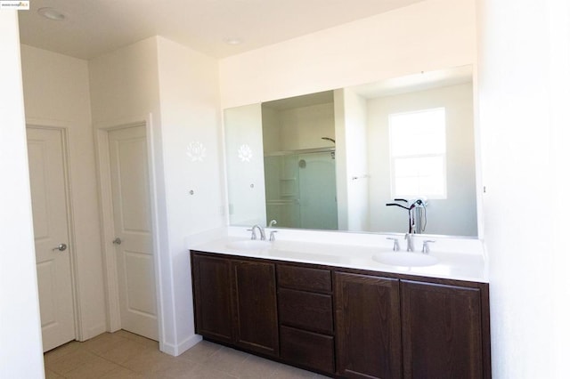 bathroom featuring vanity and tile patterned floors