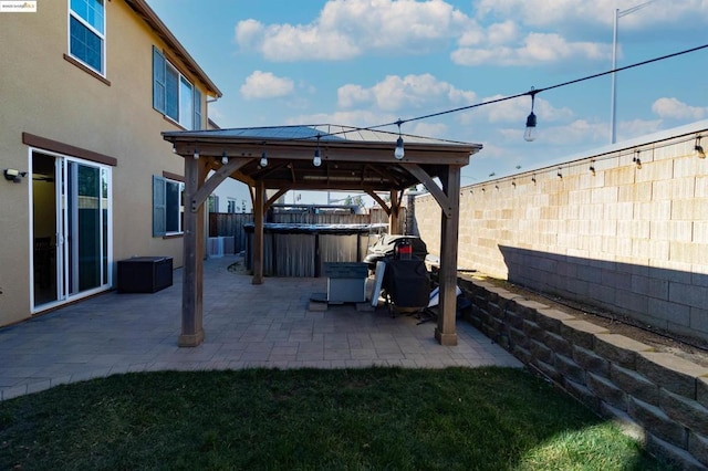 view of patio with a gazebo