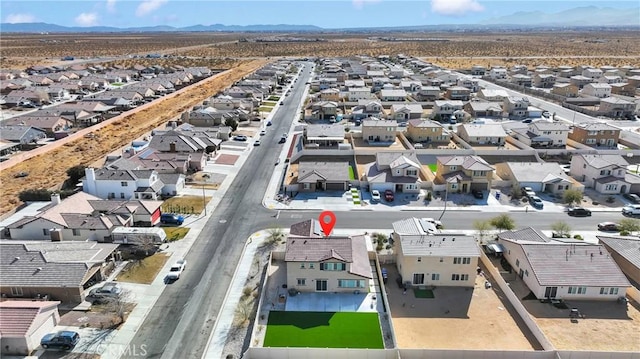 bird's eye view featuring a mountain view