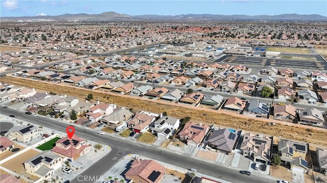 aerial view with a mountain view