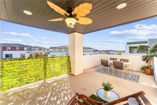 view of patio / terrace with ceiling fan