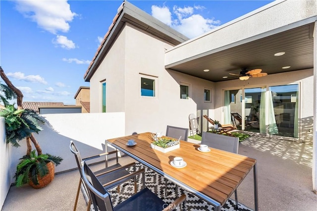 view of patio / terrace with ceiling fan