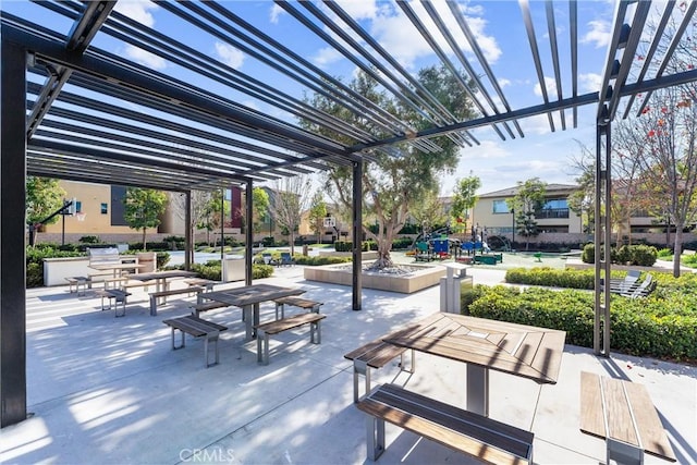 view of property's community with a pergola