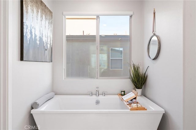 bathroom with a washtub