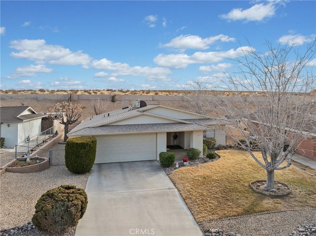 single story home featuring a garage