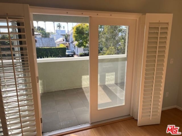 entryway featuring hardwood / wood-style flooring