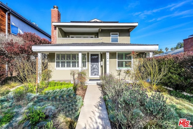 view of front of house with covered porch