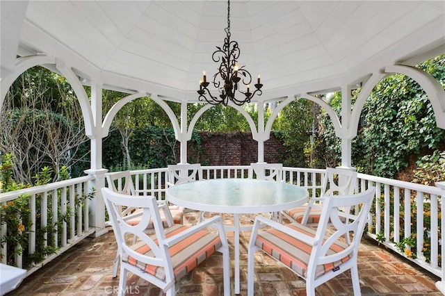 exterior space featuring a gazebo