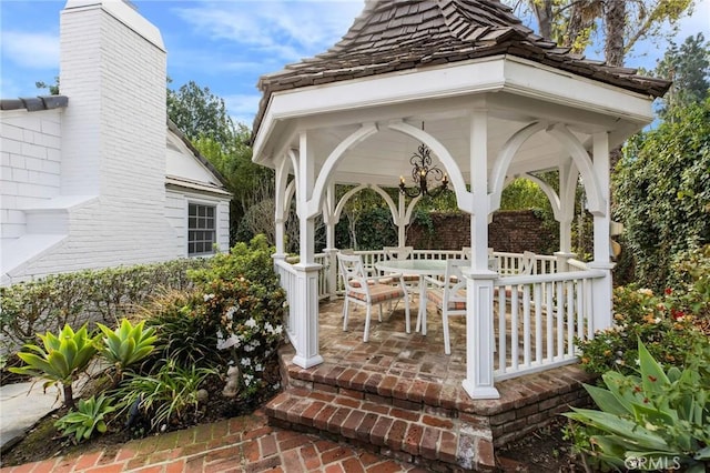 view of community with a gazebo