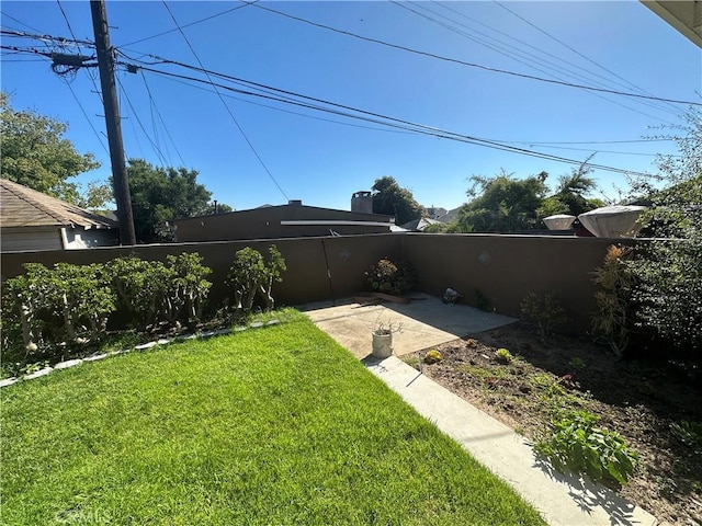 view of yard with a patio