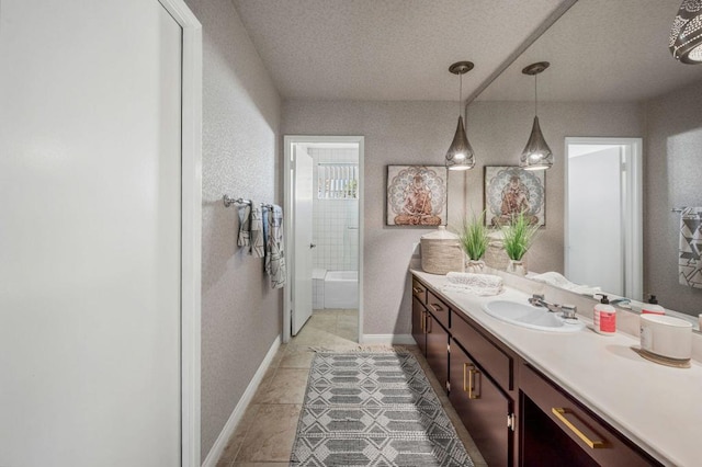 bathroom featuring vanity and tile patterned floors