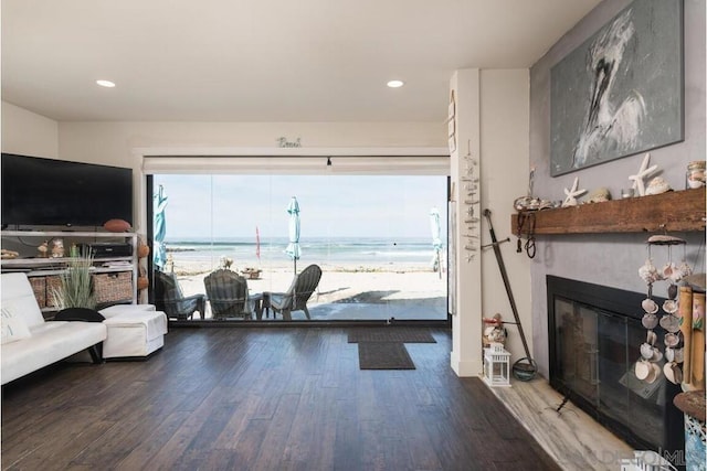 living room featuring hardwood / wood-style flooring