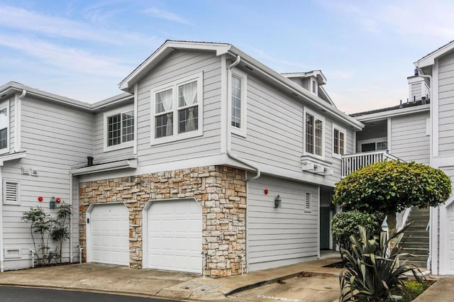 view of property featuring a garage