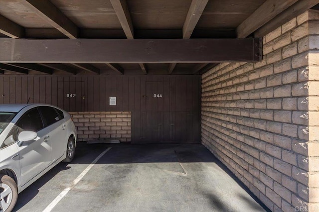 view of garage