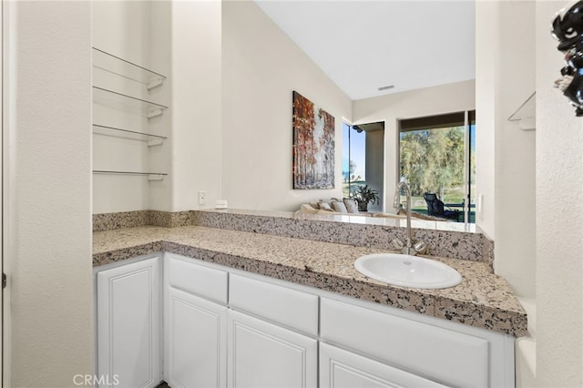 bathroom with visible vents and vanity