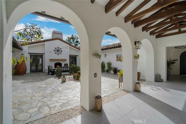 view of patio / terrace featuring french doors