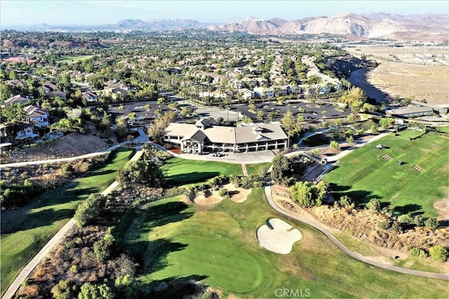 bird's eye view with a mountain view