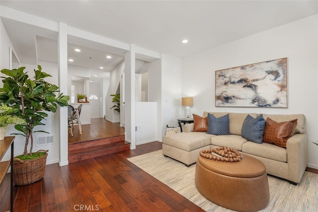 living room featuring hardwood / wood-style flooring