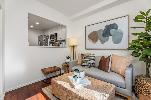 living room with wood-type flooring