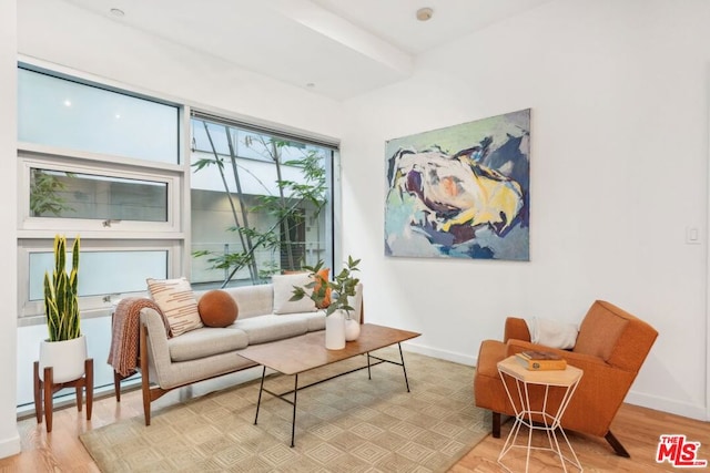 sitting room featuring light hardwood / wood-style floors