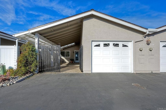 view of home's exterior featuring a garage