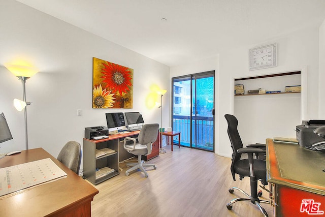 office featuring light hardwood / wood-style floors