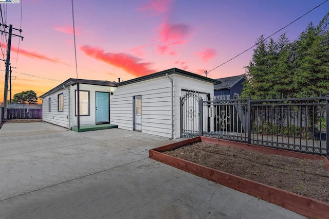 view of front of property with a patio