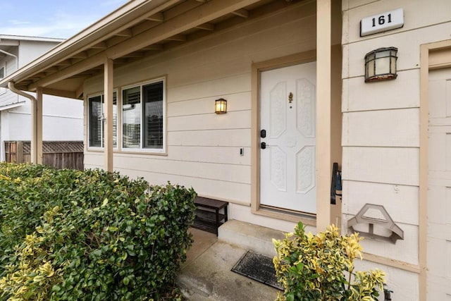 view of doorway to property