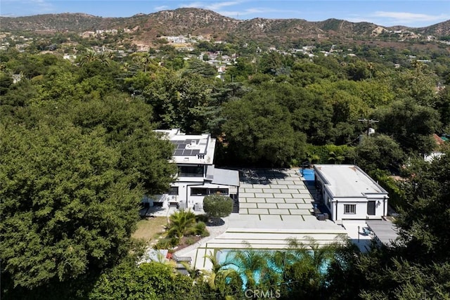 bird's eye view featuring a mountain view