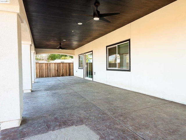 view of patio / terrace with ceiling fan