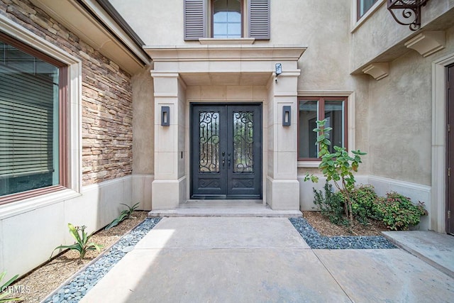 entrance to property with french doors