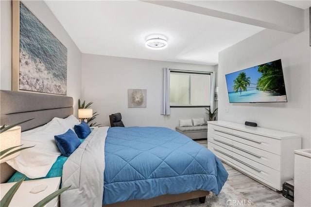 bedroom with light hardwood / wood-style flooring