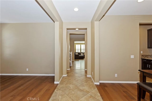 hallway featuring light hardwood / wood-style floors