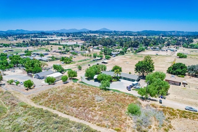 bird's eye view with a mountain view