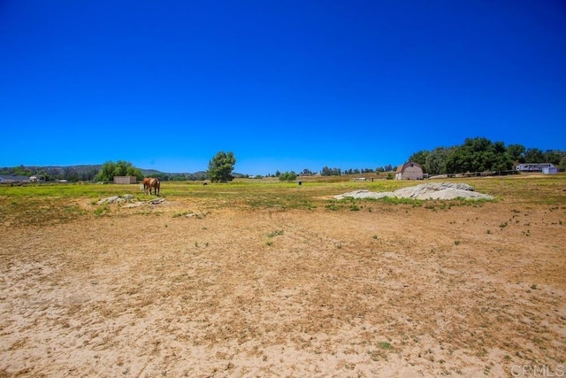 view of yard with a rural view