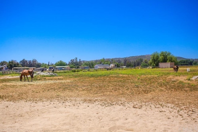 view of yard featuring a rural view