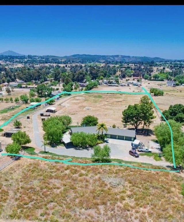 aerial view featuring a mountain view