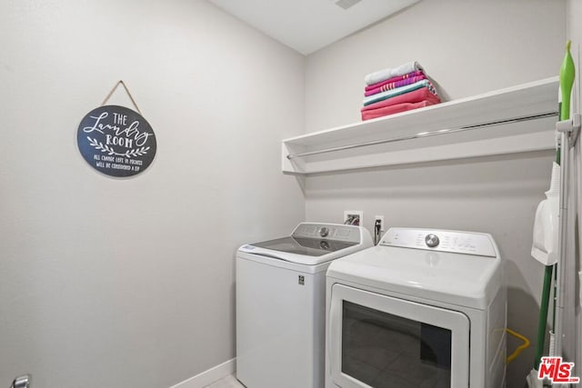 laundry area featuring separate washer and dryer