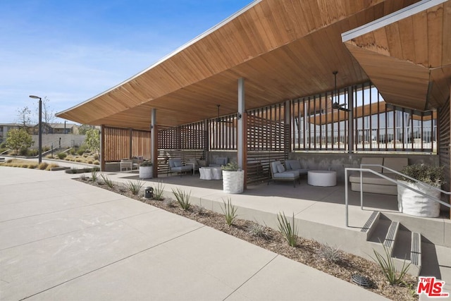 view of patio with an outdoor hangout area